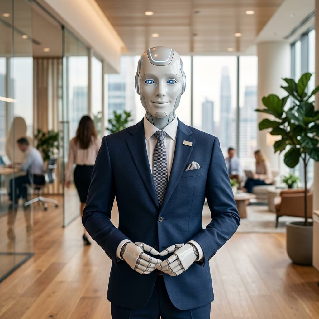 Interface d'agent IA Autonome sur bureau corporate