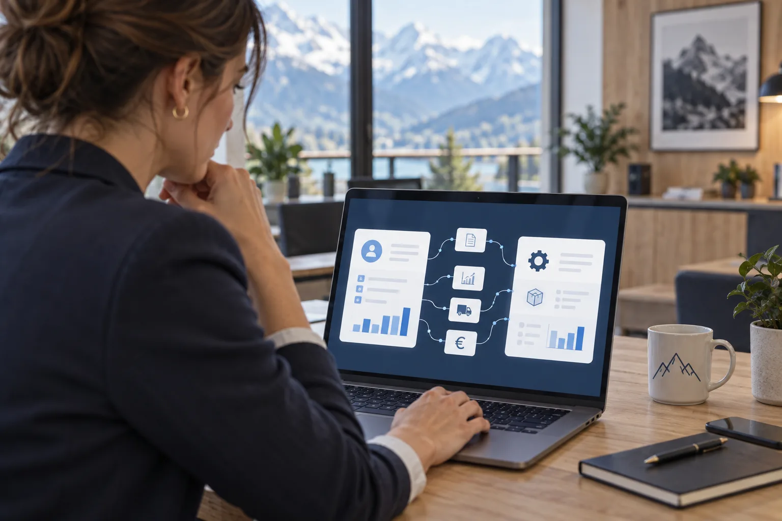 Responsable de PME préparant une intégration API entre CRM et ERP en Savoie