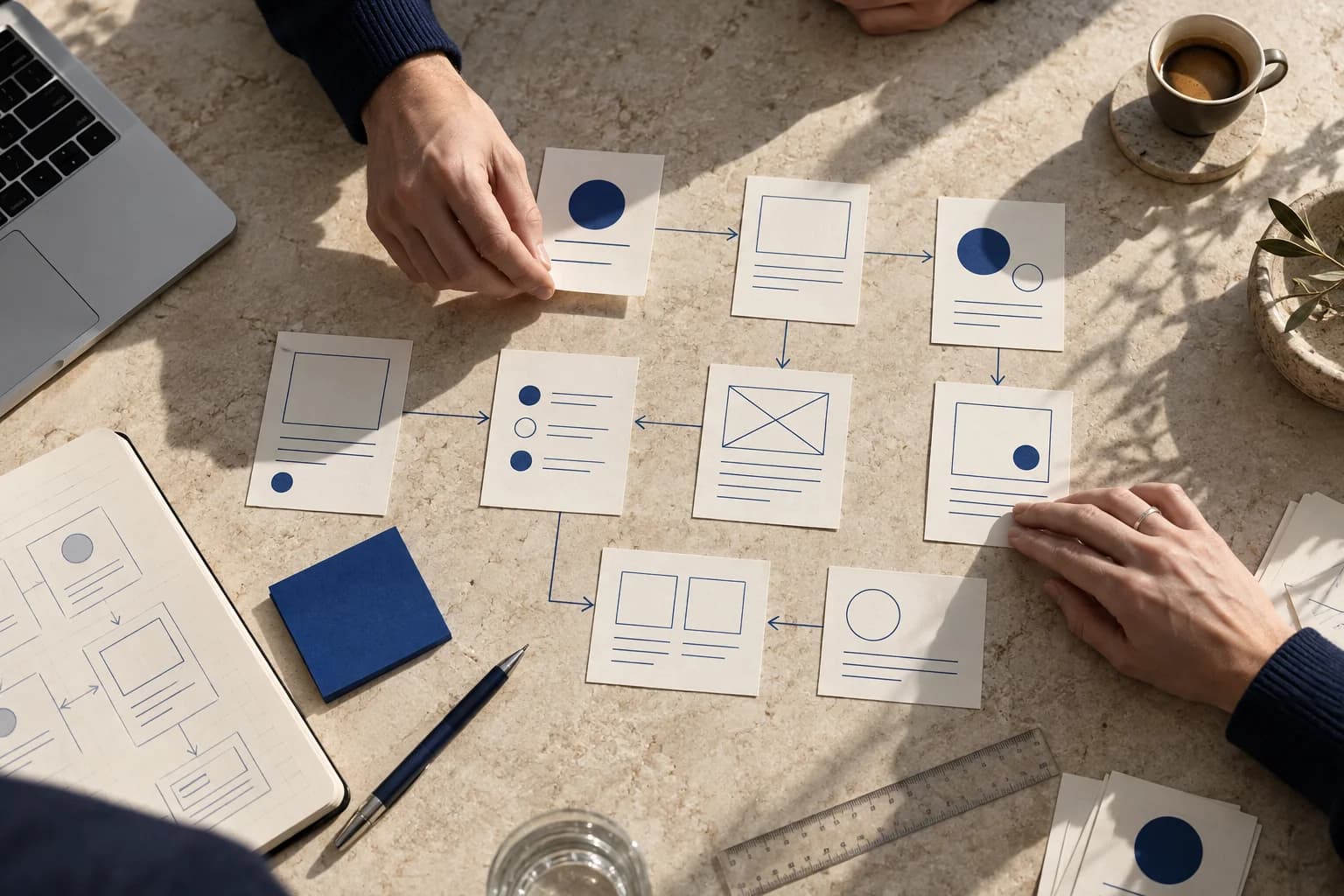Atelier de conception d’une application SaaS à Chambéry avec parcours utilisateur sur papier